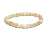 Elastisches Perlenarmband aus Naturmuschel, Kugel 6 mm / 16-17 cm, Symbol der Weiblichkeit