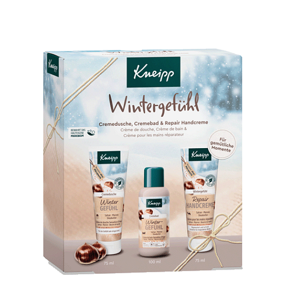 Kneipp Winterpflege Duschcreme 75 ml + Handcreme 75 ml + Badeschaum 100 ml, Kosmetikset für Frauen