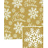 Nekupto Weihnachtsgeschenkpapier 70 x 1000 cm Goldene weiße Schneeflocken, Aufschrift