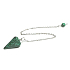 Malachit Pendel 2,5 cm + 18 cm Kette mit Perle, Wunschstein