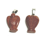 Goldstein Gold Schutzengel Anhänger handgeschliffen 2 - 2,2 cm, Ehrgeiz Stein