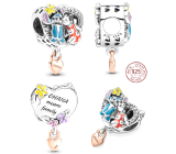 Charme Sterling Silber 925 Disney Lilo & Stitch - Ohana, Familie, Perle für Armband