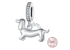 Charm Sterlingsilber 925 Hund - Dackel, Anhänger für Armband Tier