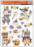 Fensterfolie Halloween Hexen und Vampir mit Glitter 29 x 41 cm