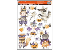 Fensterfolie Halloween Hexen und Vampir mit Glitter 29 x 41 cm