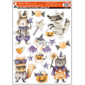 Fensterfolie Halloween Hexen und Vampir mit Glitter 29 x 41 cm