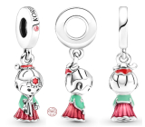 Charm Sterling Silber 925 Korea Koreanische Hanbok Puppe Anhänger, Reise-Armband-Anhänger