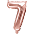 Ditipo Aufblasbarer Folienballon Nummer 7 rosa gold 35 cm 1 Stück