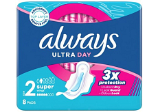 Always Ultra Day Super Damenbinden mit Flügeln, 8 Stück