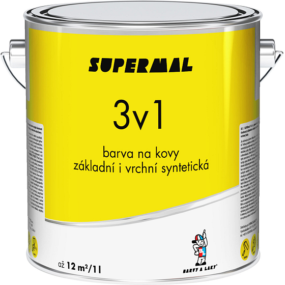 Supermal 3v1 S2177 0155 antrazit obere synthetische Farbe für Metalle, 2,5 l