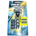 Gillette Mach3 Uhrwerk + Ersatzkopf 3 Stück, für Herren