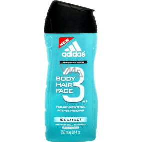 Adidas Ice Effect 3in1 Duschgel für Körper, Haare und Gesicht für Männer 250 ml