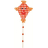 Drache auf einem Stock mit Kugeln orange 30 cm