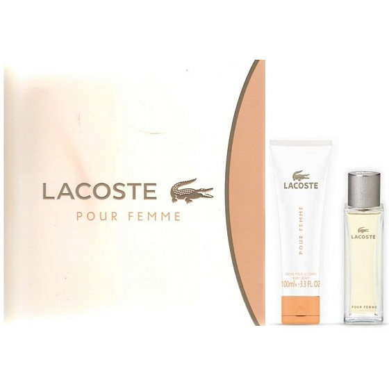 Lacoste pour Femme parfümiertes Wasser für Frauen 50 ml + Körperlotion 100 ml, Geschenkset