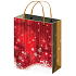 Anděl Geschenkpapiertüte 45,5 x 33 x 10,5 cm rote, weiße Schneeflocken XL