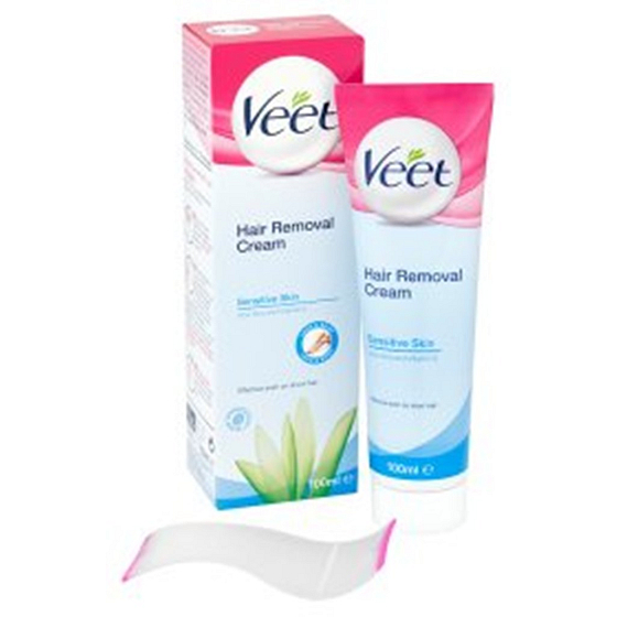 Veet Haarentfernungscreme Enthaarungscreme für empfindliche Haut 100 ml