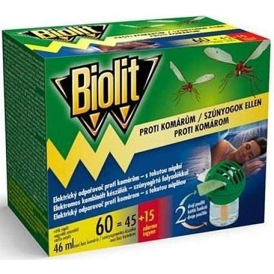 Biolit Anti-Moskito-Elektro-Mückenverdampfer mit Flüssigkeitsfüllung 60 Nächte 46 ml
