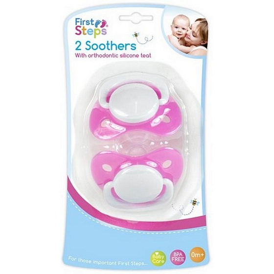 Erste Schritte Bpa Free Kieferorthopädische Silikondecke pink 2 Stück
