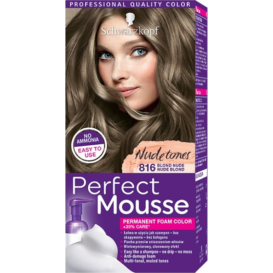 Schwarzkopf Perfect Mousse Dauerschaumfarbe Haarfarbe 816 Nude Blond