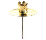 Emocio Metall Kerzenhalter für eine Baumkerze mit einer Aussparung Gold 5 cm 1 Stück