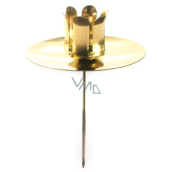 Emocio Metall Kerzenhalter für eine Baumkerze mit einer Aussparung Gold 5 cm 1 Stück