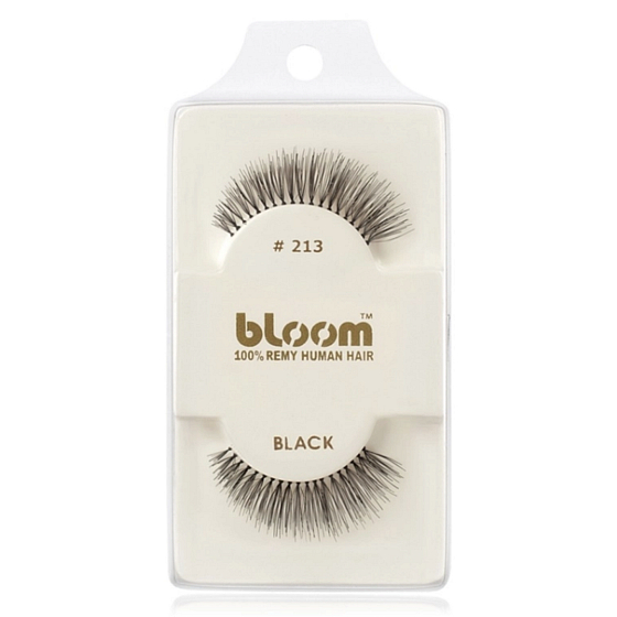 Bloom Natural klebrige Wimpern aus natürlichem Haar lockig schwarz Nr. 213