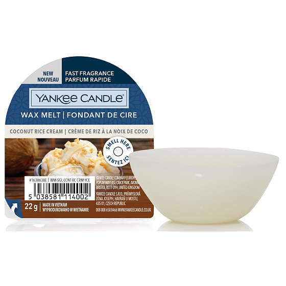 Yankee Candle Coconut Rice Cream - Creme mit duftendem Wachs aus Kokosnussreis für Aromalampe 22 g