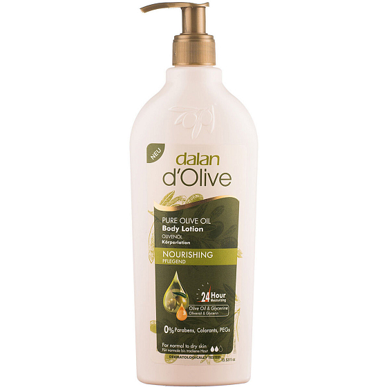 Dalan d´Olive Pure Olive Oil pflegende Körperlotion mit Olivenölspender 400 ml