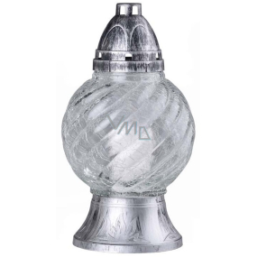 Bolsius Glaslampe Kugel silber 27 cm 90 g