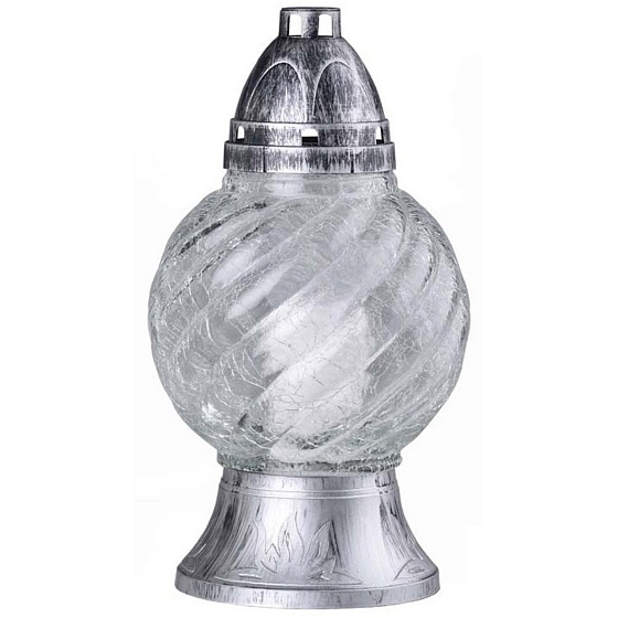 Bolsius Glaslampe Kugel silber 27 cm 90 g