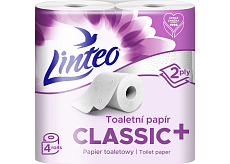 Linteo Toilettenpapier 2-lagig, 4 Rollen, 17 m Rolle