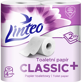 Linteo Toilettenpapier 2-lagig, 4 Rollen, 17 m Rolle