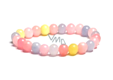 Morganit Armband elastisch Naturstein, Kugel 8 mm / 16-17 cm, Stein der göttlichen Liebe