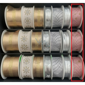 Nekupto Weihnachten Stoffband Rosa Gold Sterne 25 mm x 2,5 m