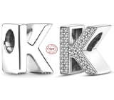 Charme Sterling Silber 925 Alphabet Buchstabe K, Perle für Armband