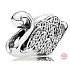 Charme Sterling Silber 925 Majestätischer Schwan, Perle am Armband Tier