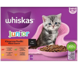 Whiskas Junior klassische Gerichte im Saft Rind, Huhn, Lamm, Geflügeltaschen im Saft 12 x 85 g
