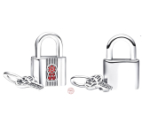 Charms Sterling Silber 925 Vorhängeschloss und Schlüssel 2in1 rot, Liebesarmband Anhänger