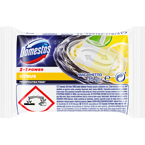 Domestos 3in1 Power Citrus Nachfüllpackung für WC-Block, 35 g Domestos 3in1 Power Citrus Nachfüllpackung für WC-Block, 35 g