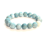 Larimar Armband elastisch Naturstein, 11 / 12 mm / 16 - 17 cm, Ruhe - Frieden - Gelassenheit