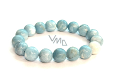 Larimar Armband elastisch Naturstein, 11 / 12 mm / 16 - 17 cm, Ruhe - Frieden - Gelassenheit