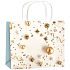 Geschenkpapiertasche 15 x 12 x 5,5 cm weiß mit goldenen Kugeln, Weihnachten