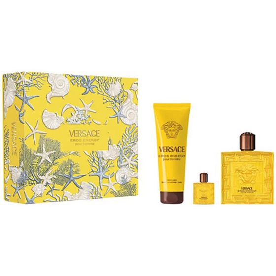 Versace Eros Energy Pour Homme parfémovaná voda 100 ml + sprchový gel 150 ml + parfémovaná voda 5 ml, dárková sada pro muže