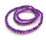 Sugilit náramek/náhrdelník elastický přírodní kámen, kulička 6 mm / 108 korálků - guma Láska • Moudrost • Pravda