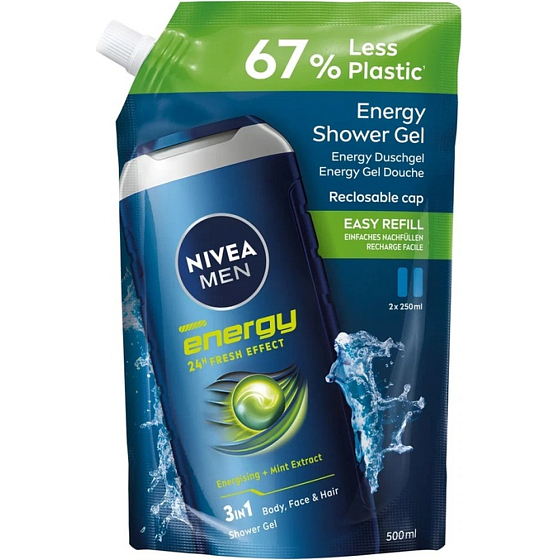 NIVEA DUSCHGEL 500 ML MEN FRESH ENERGY NACHTFÜLLUNG 5402