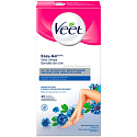 Veet Easy-Gel Enthaarungswachsstreifen für Körper und Beine für empfindliche Haut 40 Stück + Perfect Finish-Tücher für die Endpflege 4 Stück
