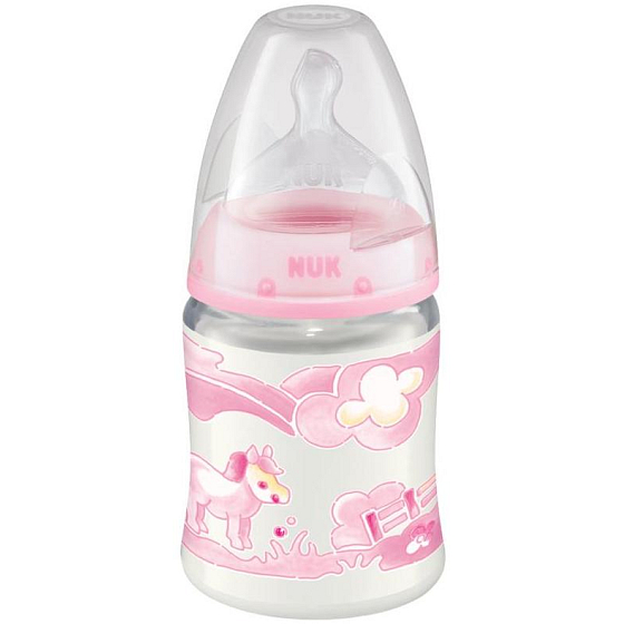 Nuk First Choice Baby Rose & Blaue Flasche 0-6 Monate rosa verschiedene Designs 150 ml