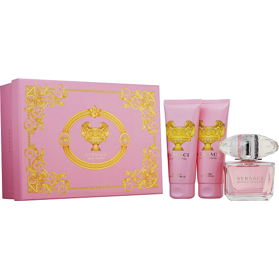 Versace Bright Crystal Eau de Toilette für Frauen 50 ml + Körperlotion 50 ml + Duschgel 50 ml, Geschenkset