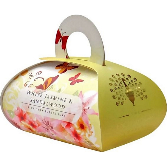 English Soap White Jasmine & Sandelholz natürliche parfümierte Seife mit Sheabutter 260 g