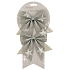 Jute graue Schleifen mit silbernen Sternen 13 cm, 2 Stück